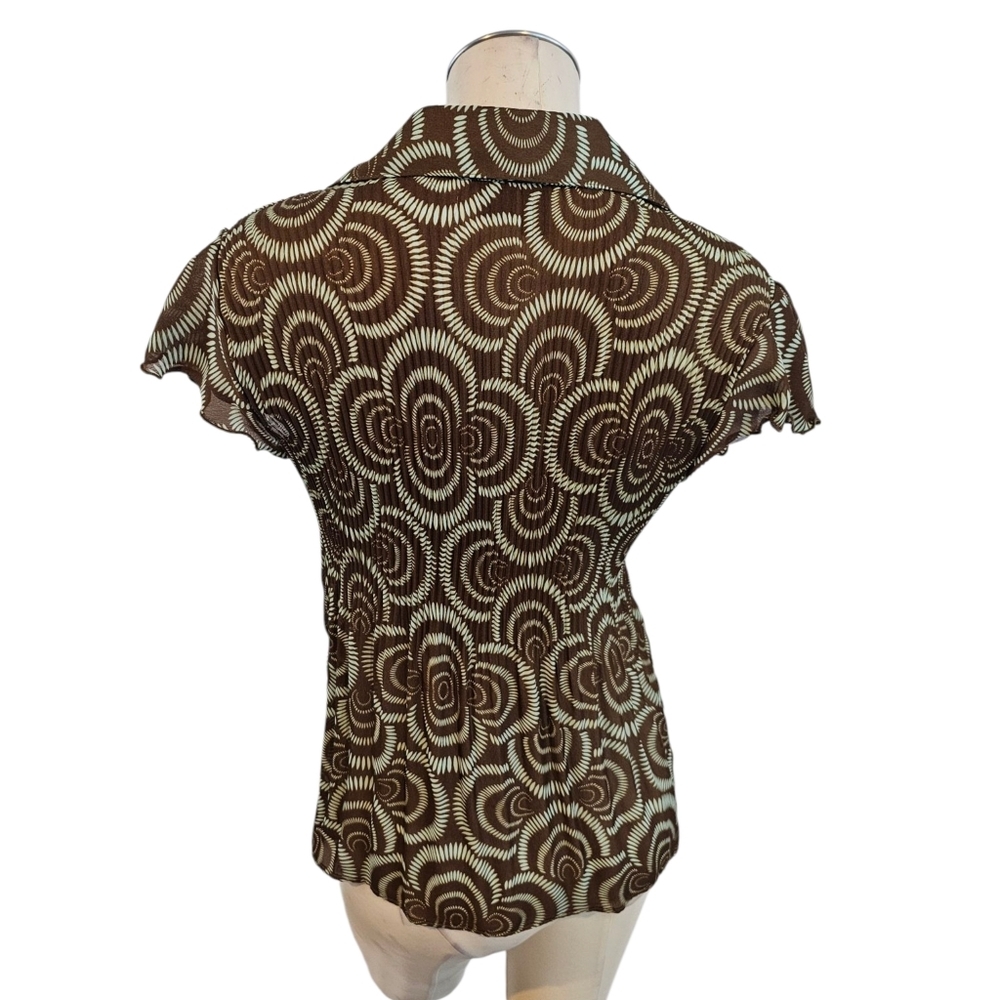 3/$25 Sere Nade Size L Brown Patterned Women's Top - Picture 4 of 5